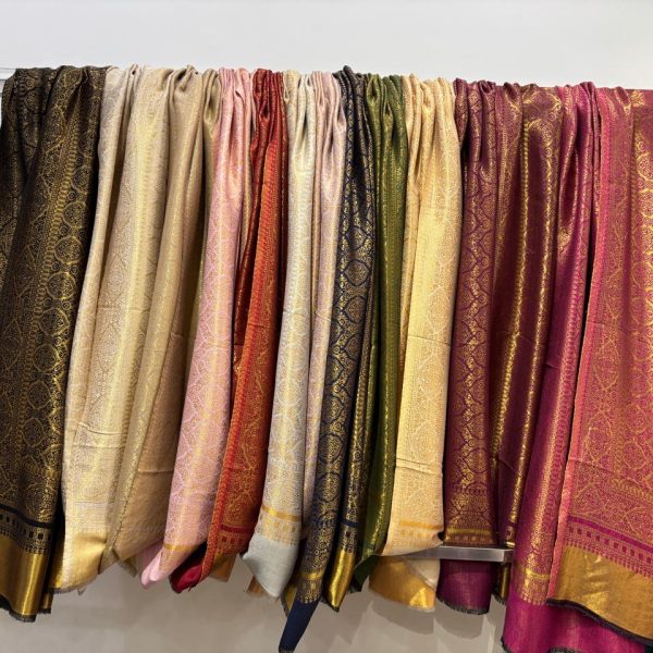 Moon light zari stoles 70x200 cms